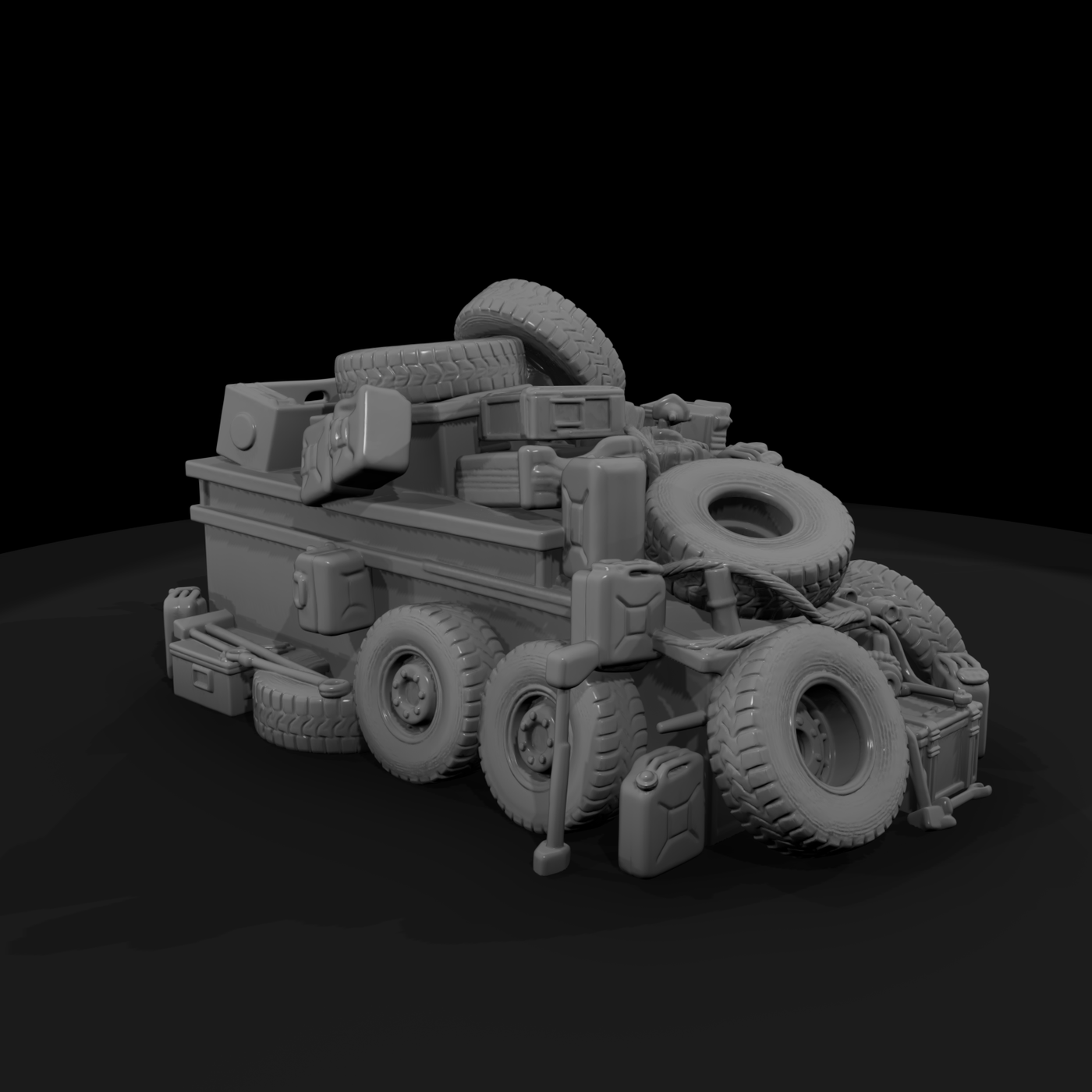Mil 279 Modern Desert Tire Parts Pile