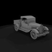 untextured_classic_1920s_pickup_truck_3d_model — thumbnail 3