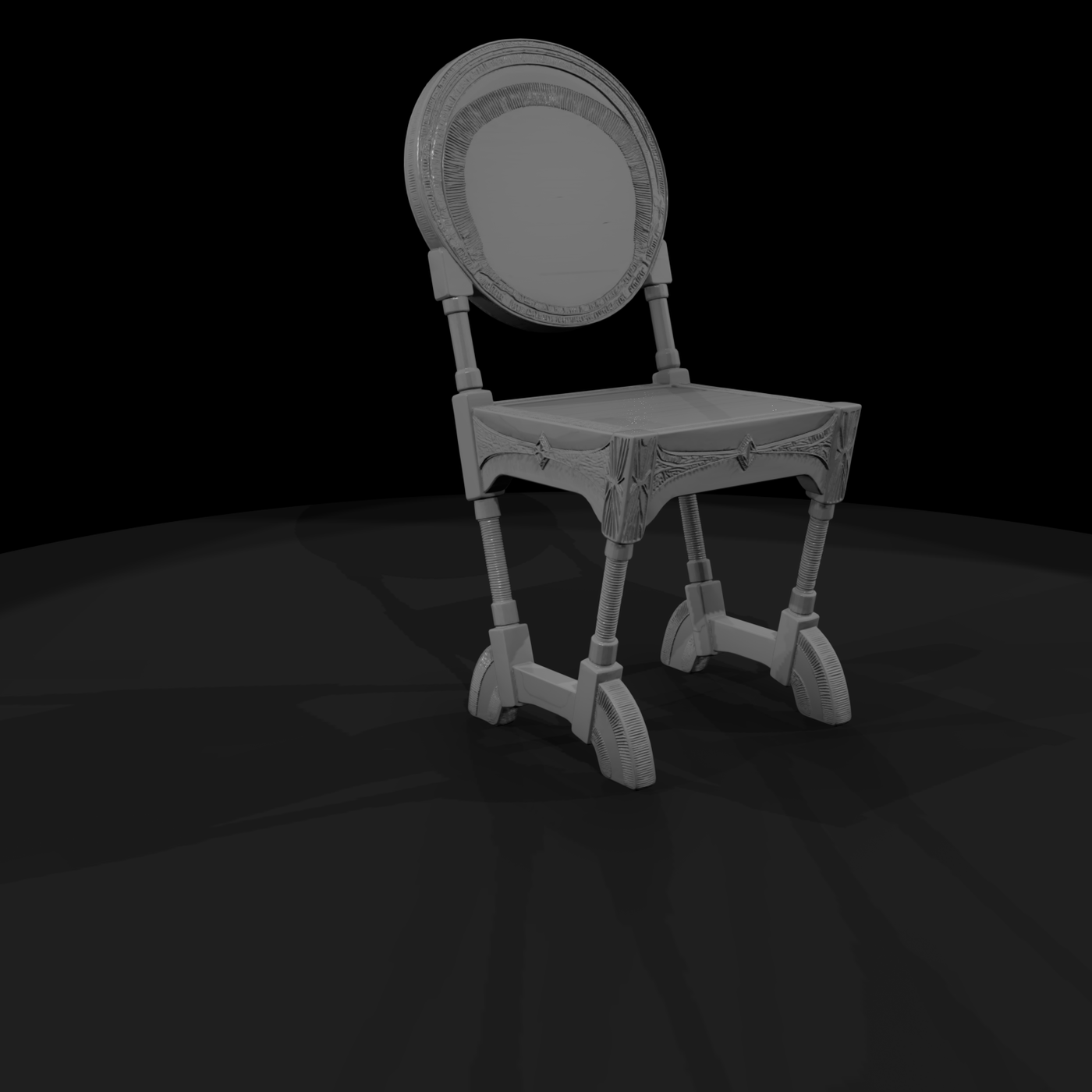 Stylized Carved Fantasy Accent Chair