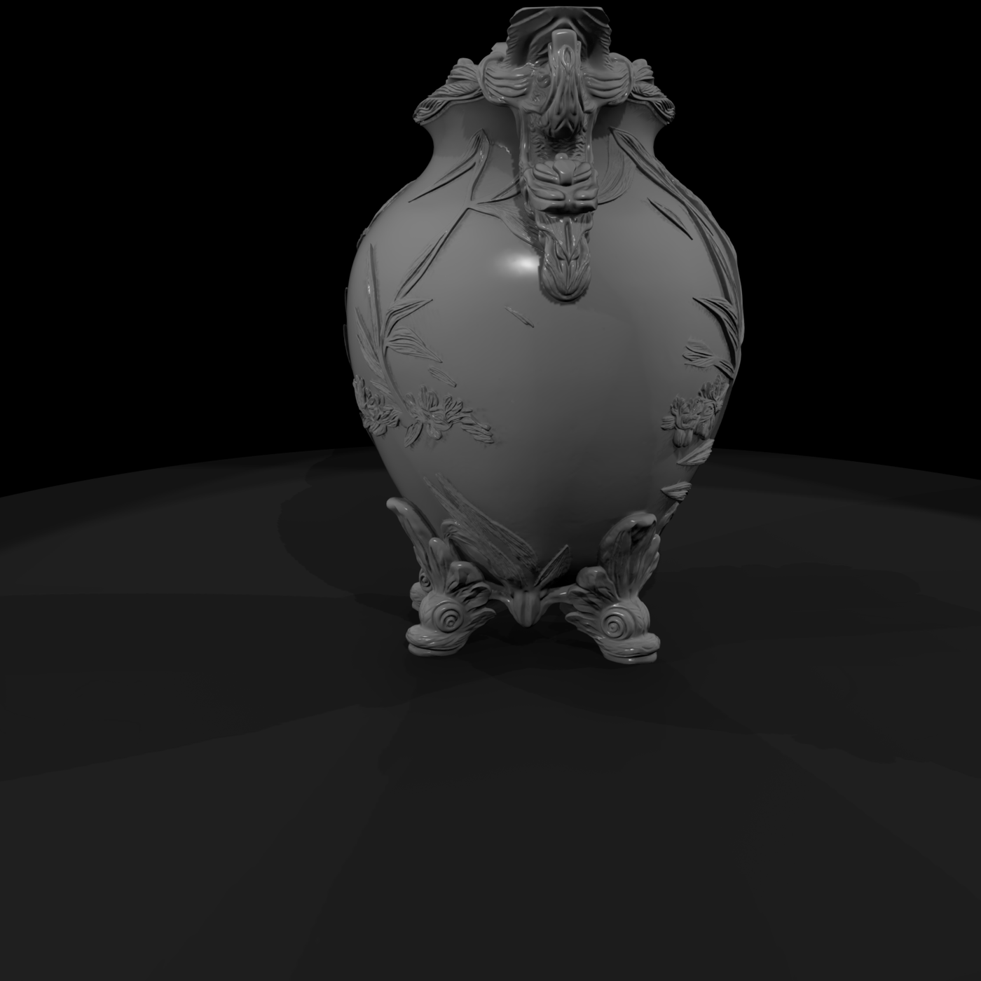 Baroque Dragon Relief Vase