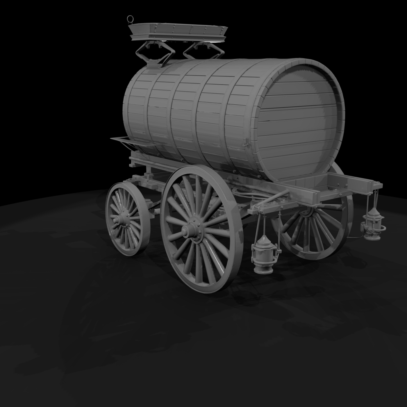 Vintage Water Barrel Wagon