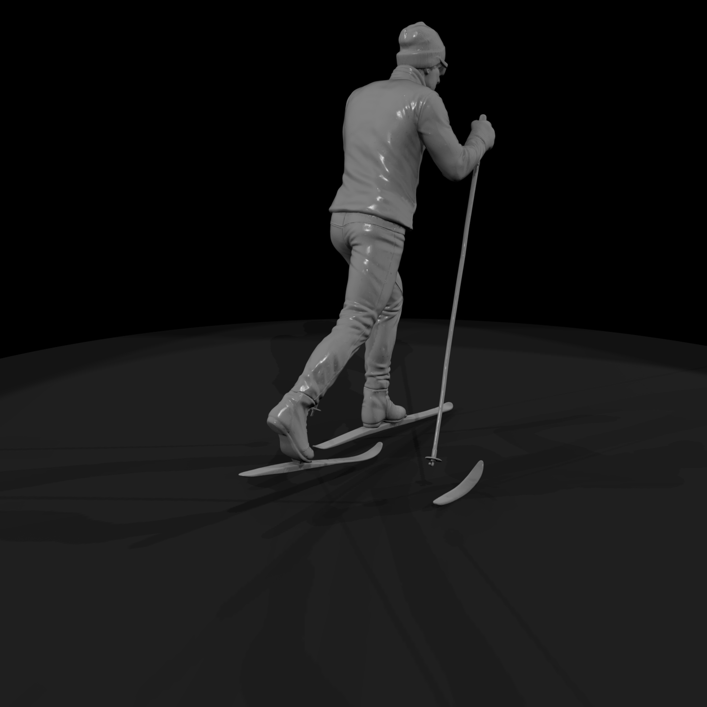Cross-Country Skier in Motion