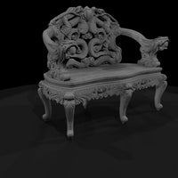 ornate-dragon-loveseat-miniature-rococo-bench-for-dioramas-722436 — thumbnail 4