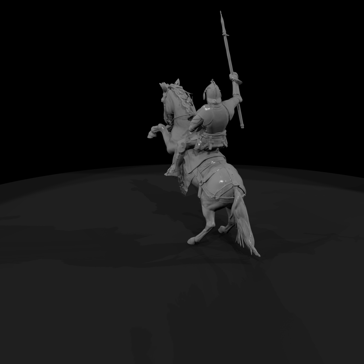 Mounted Knight on Rearing Horse