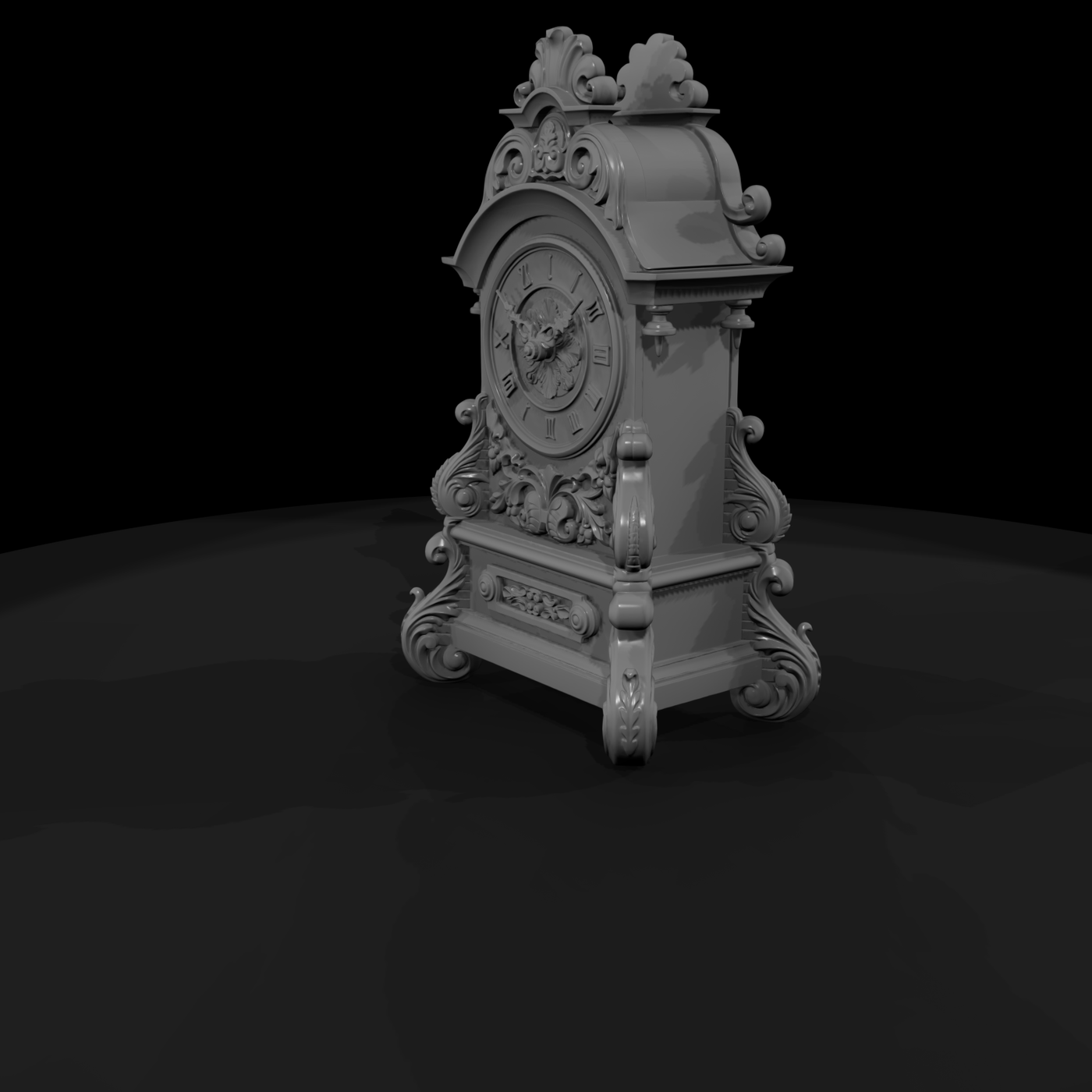 20260612 Ornate Carved Wood Clock 3150319D43