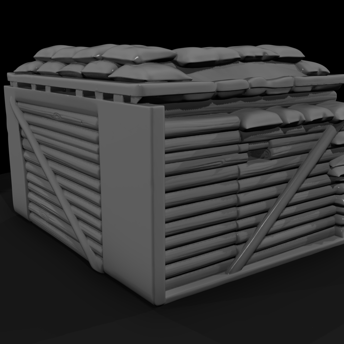 Sandbagged Fighting Position with Overhead Cover