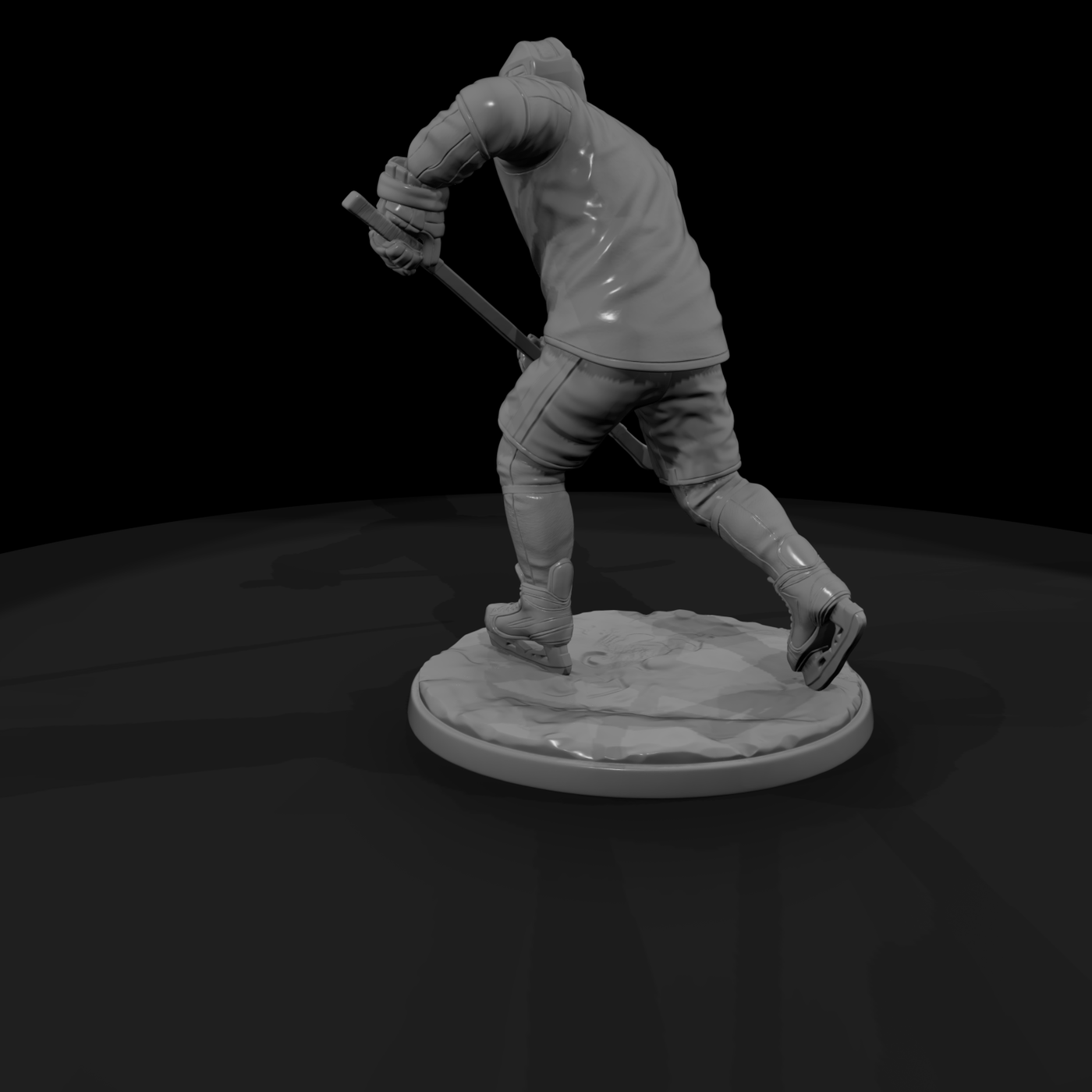 Ice Hockey Player Winding for a Slapshot