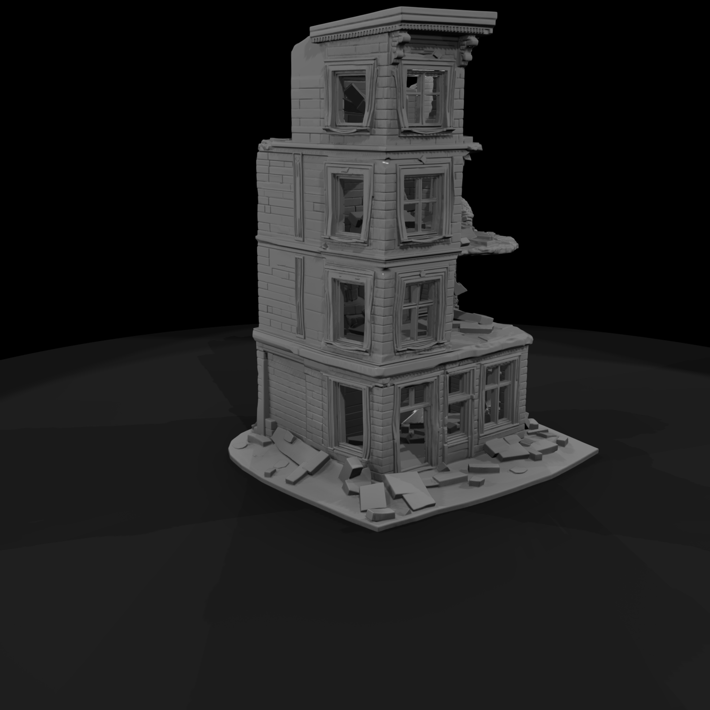 Ruined Brick Townhouse — Detailed