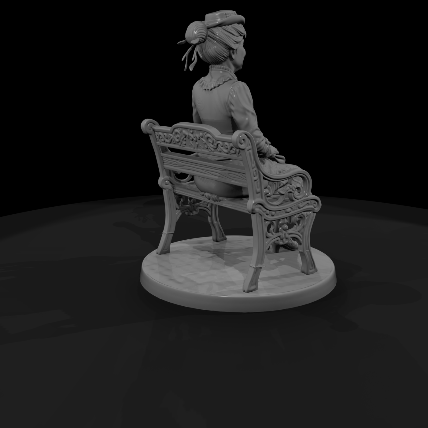 Cir 100 Customer Lady On A Bench