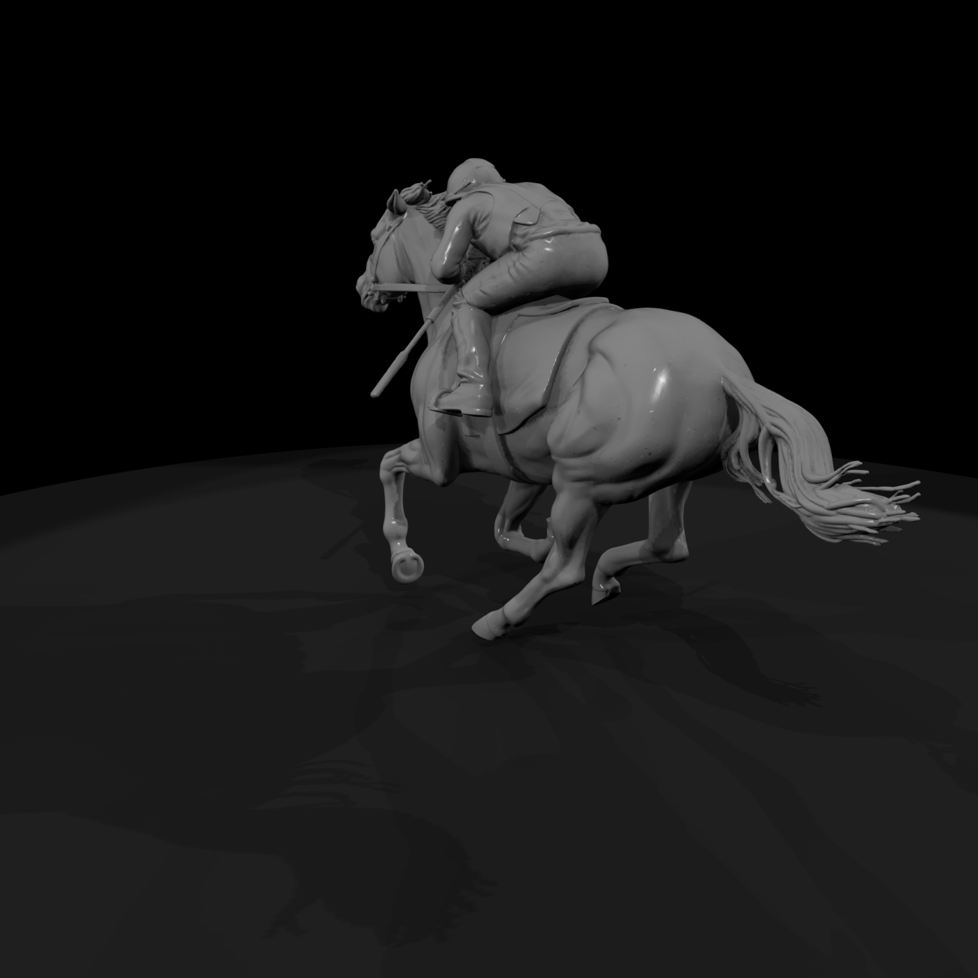Jockey on Brown Racehorse