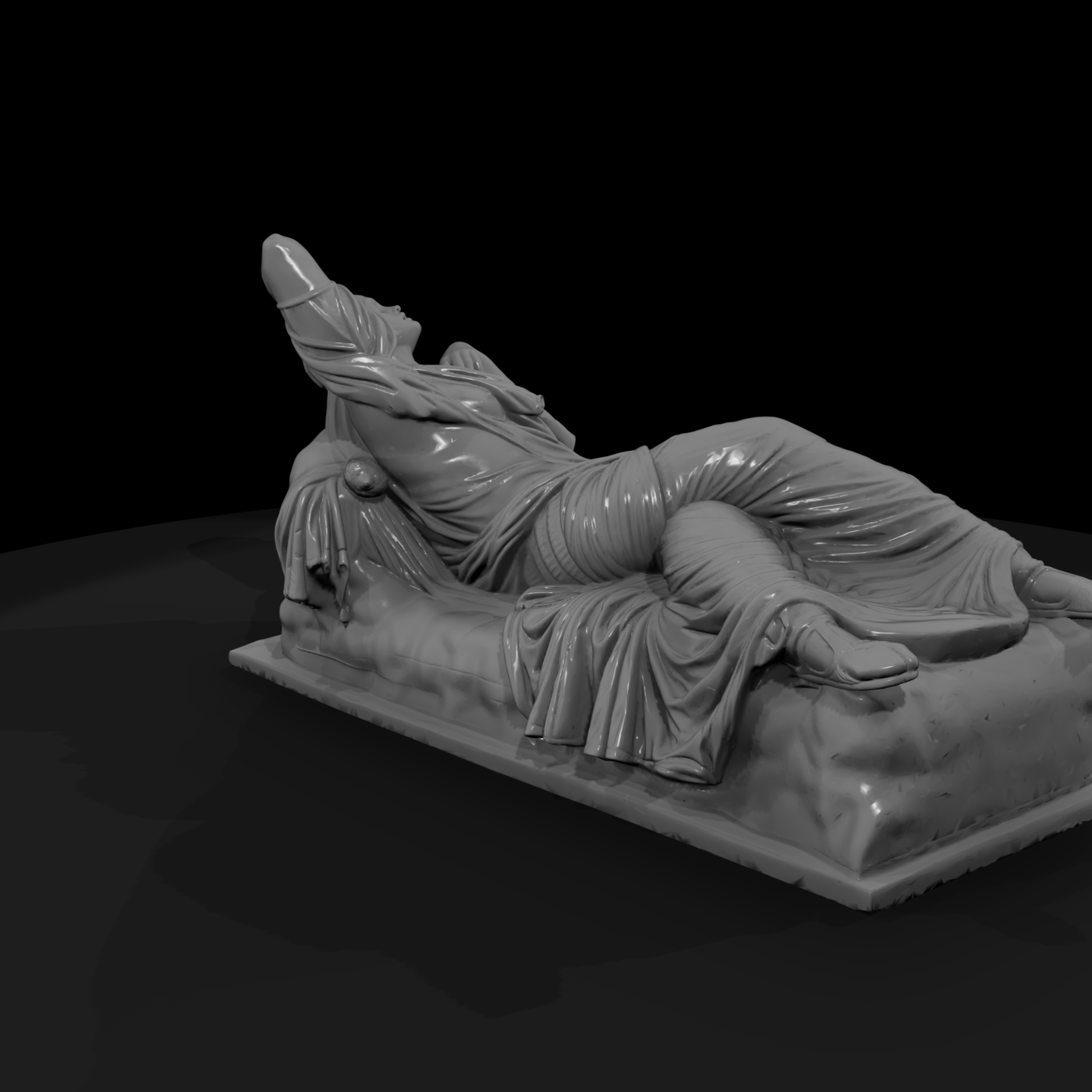 Sleeping Ariadne neoclassical reclining statue