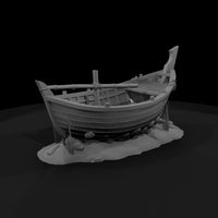 stylized-beached-wooden-fishing-boat-3d-model-wciu — thumbnail 3