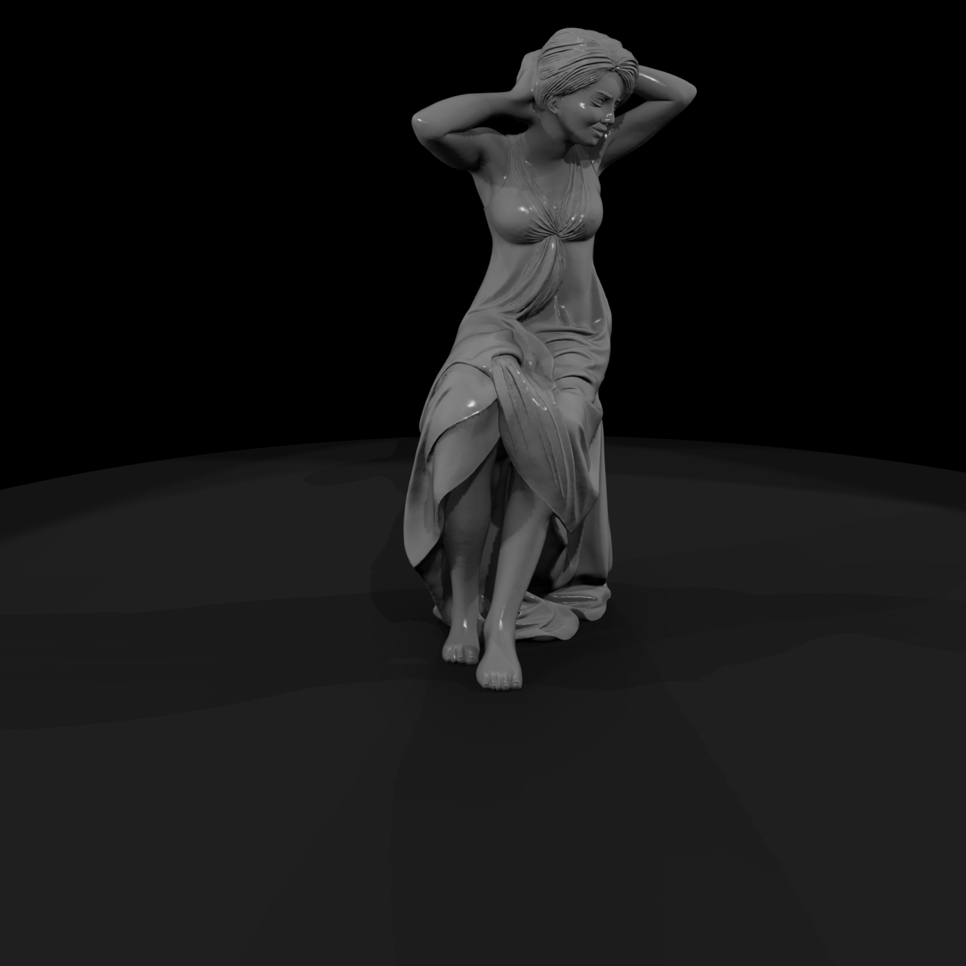 Seated Classical Female Sculpture