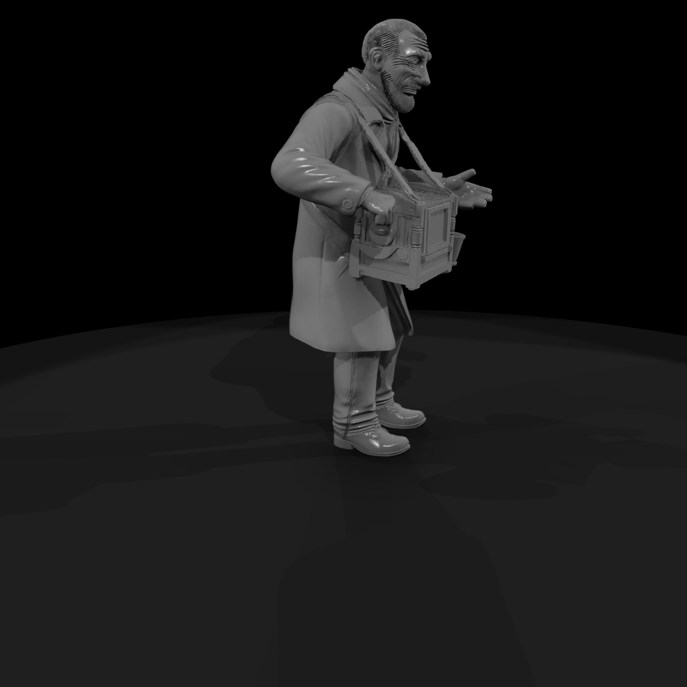 Stylized Street Organ Grinder