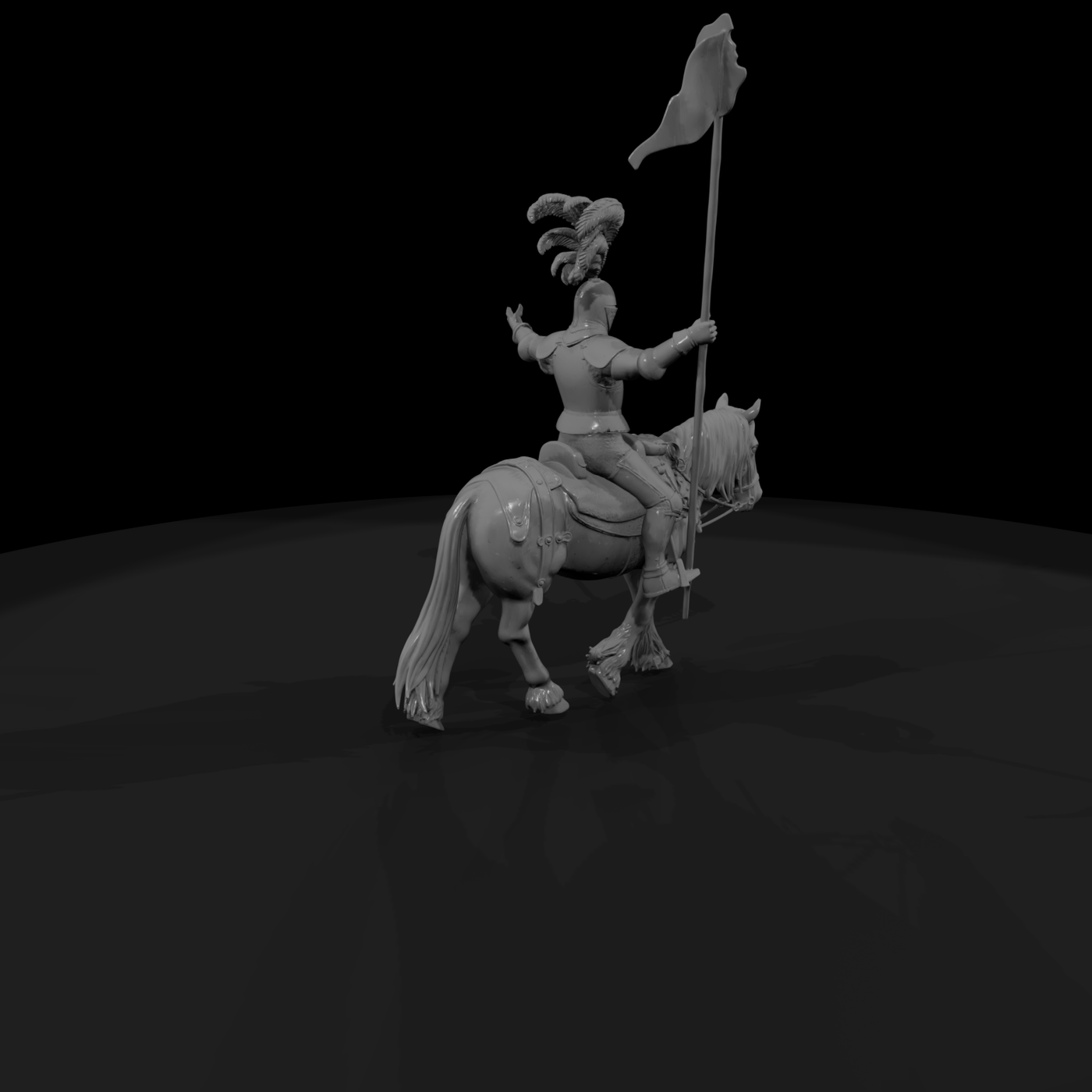 Mounted Knight in Full Plate Armor