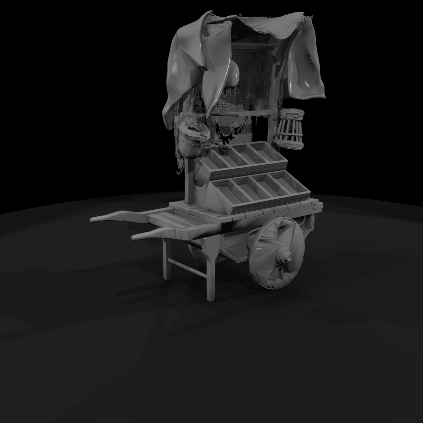 Medieval Street Vendor Cart
