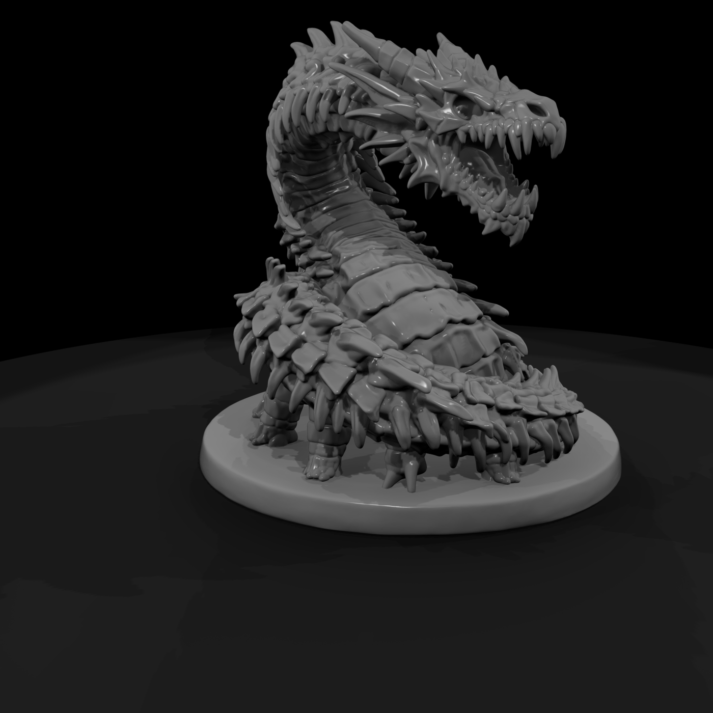 Coiled Bone Wyrm Skeletal Serpent