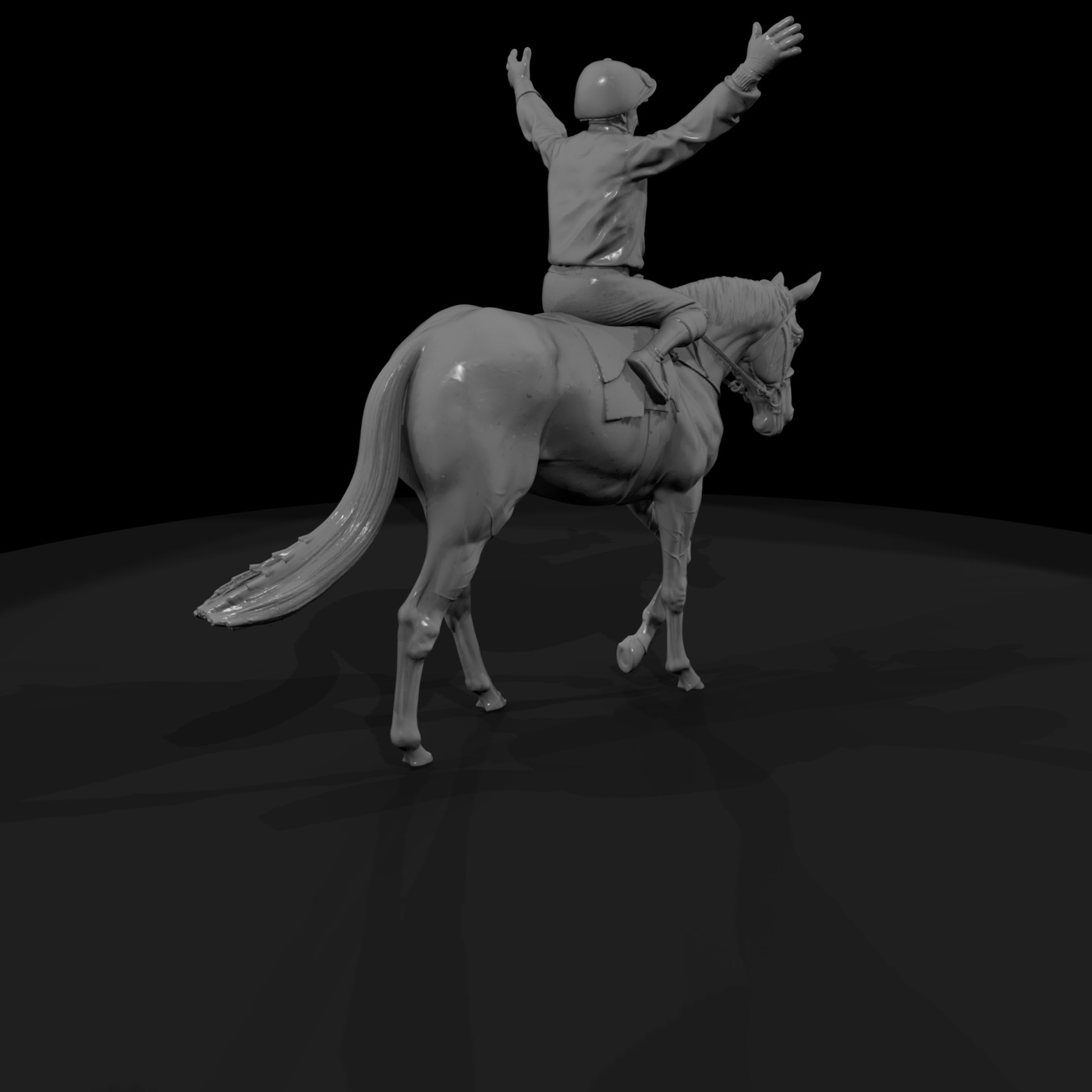 Smiling Jockey — Seated Rider