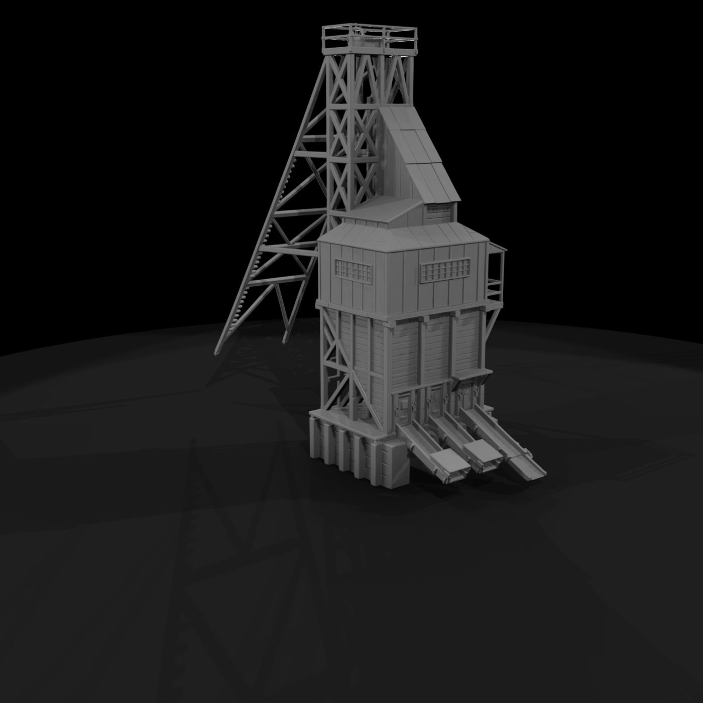Timber Mine Tipple and Headframe