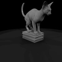stylized-sphynx-cat-bookend-diorama-miniature-262157 — thumbnail 4