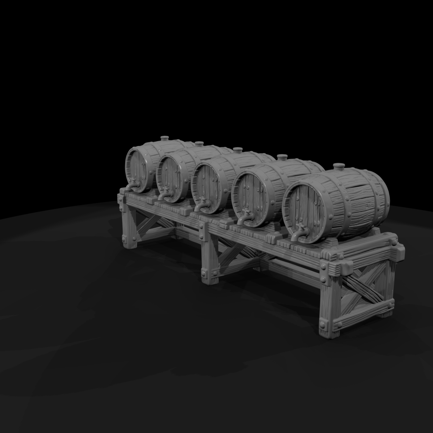Mil 078 Wild West Fort Water Barrel Row