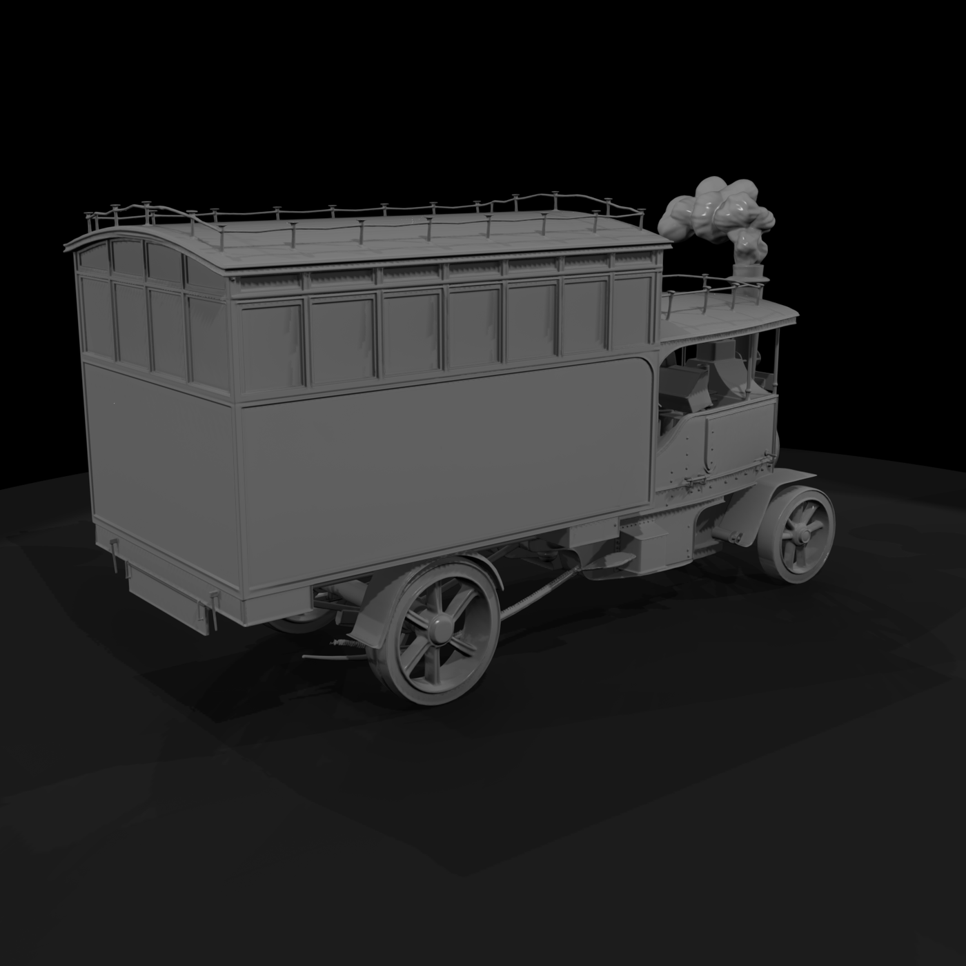 Vintage Steam Bus (Turn-of-the-Century Charabanc)