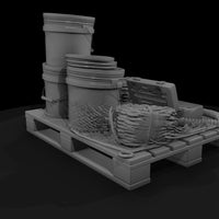 industrial-pallet-kit-with-buckets-coils-toolbox-diorama-688915 — thumbnail 4