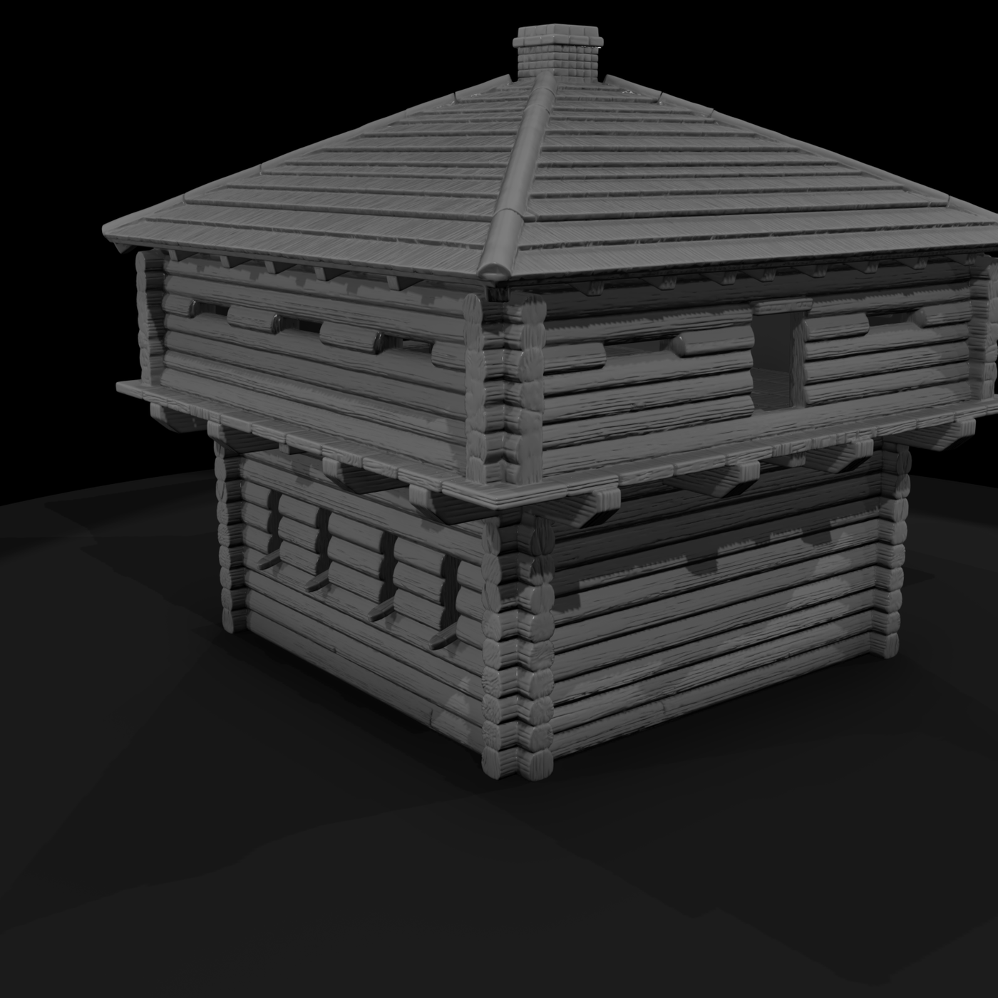 Mil 001 Civil War Log Blockhouse