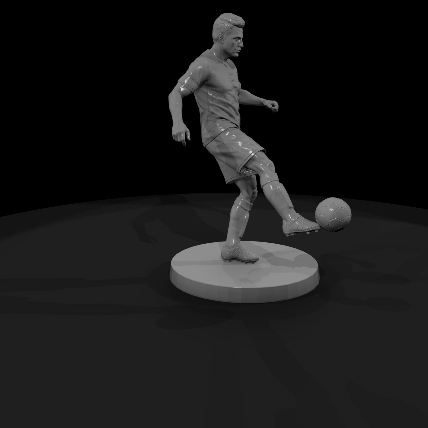 Soccer Midfielder with Ball