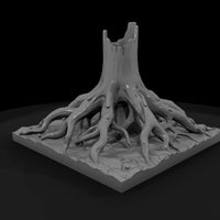 broken-tree-stump-with-exposed-roots-stylized-3d-printable-terrain-523081 — thumbnail 4