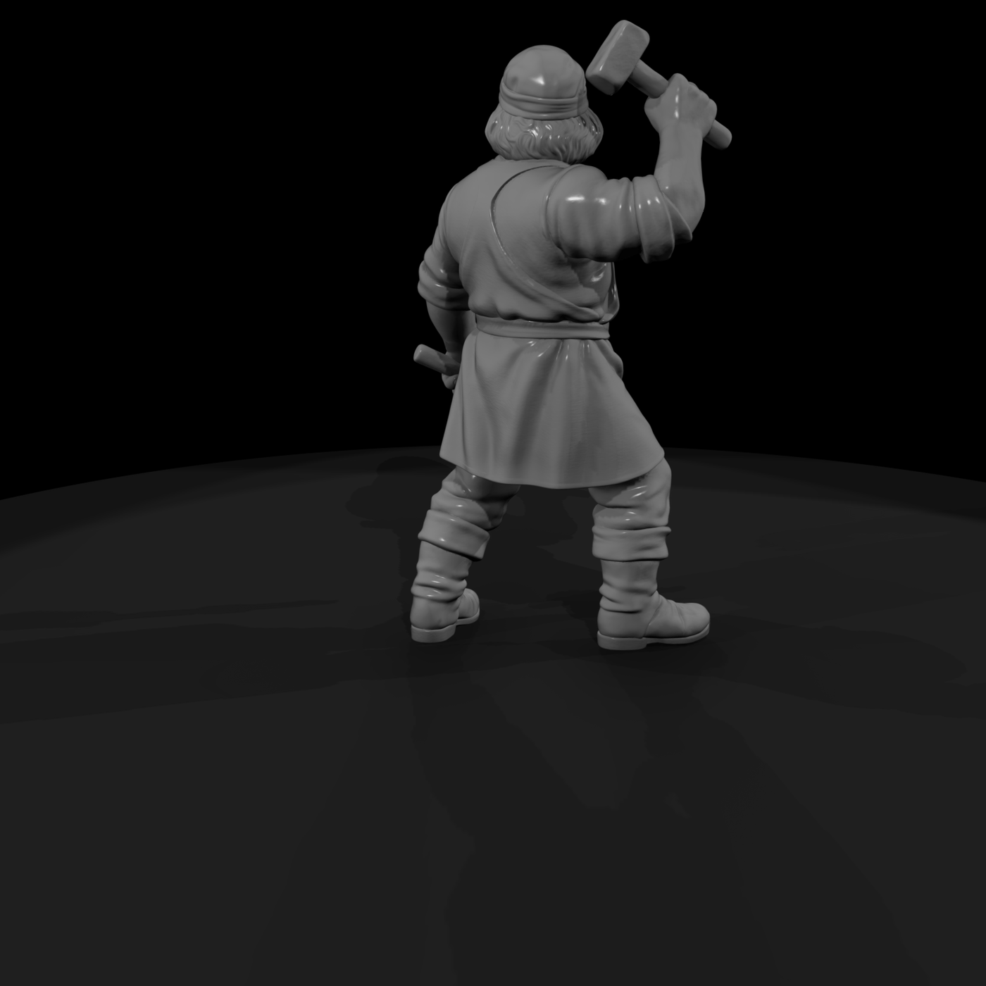 Hist 0212 Medieval Blacksmith Miniature Figure