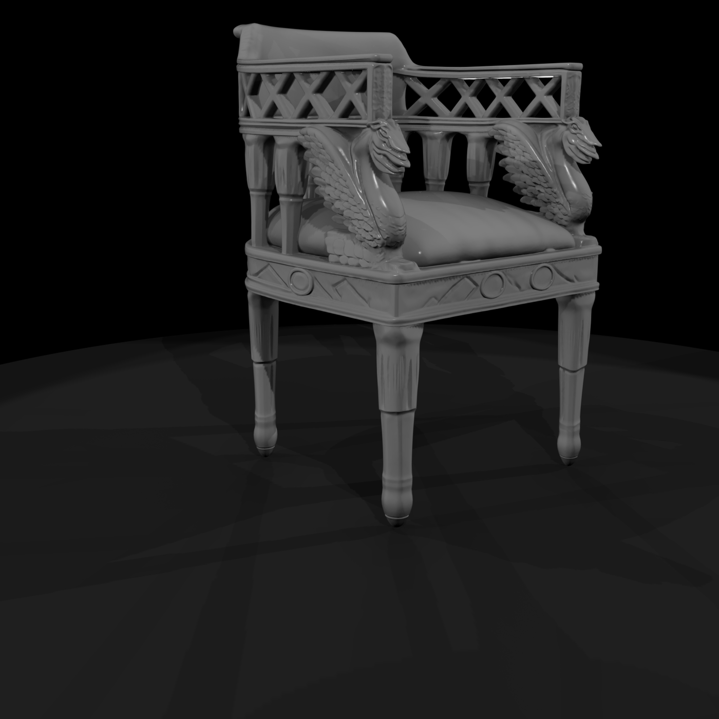 Neoclassical Swan Armchair