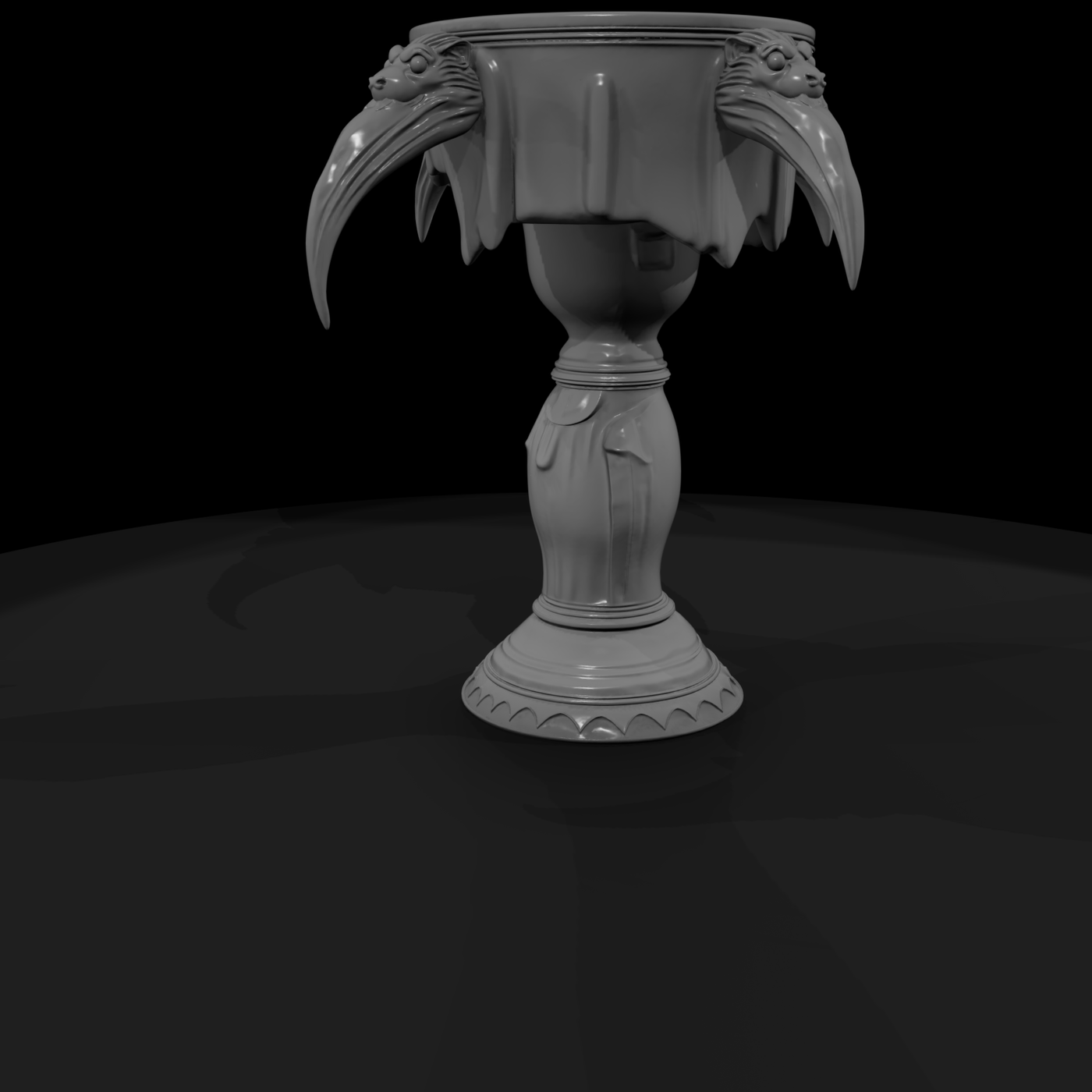 Gothic Gargoyle Pedestal Side Table