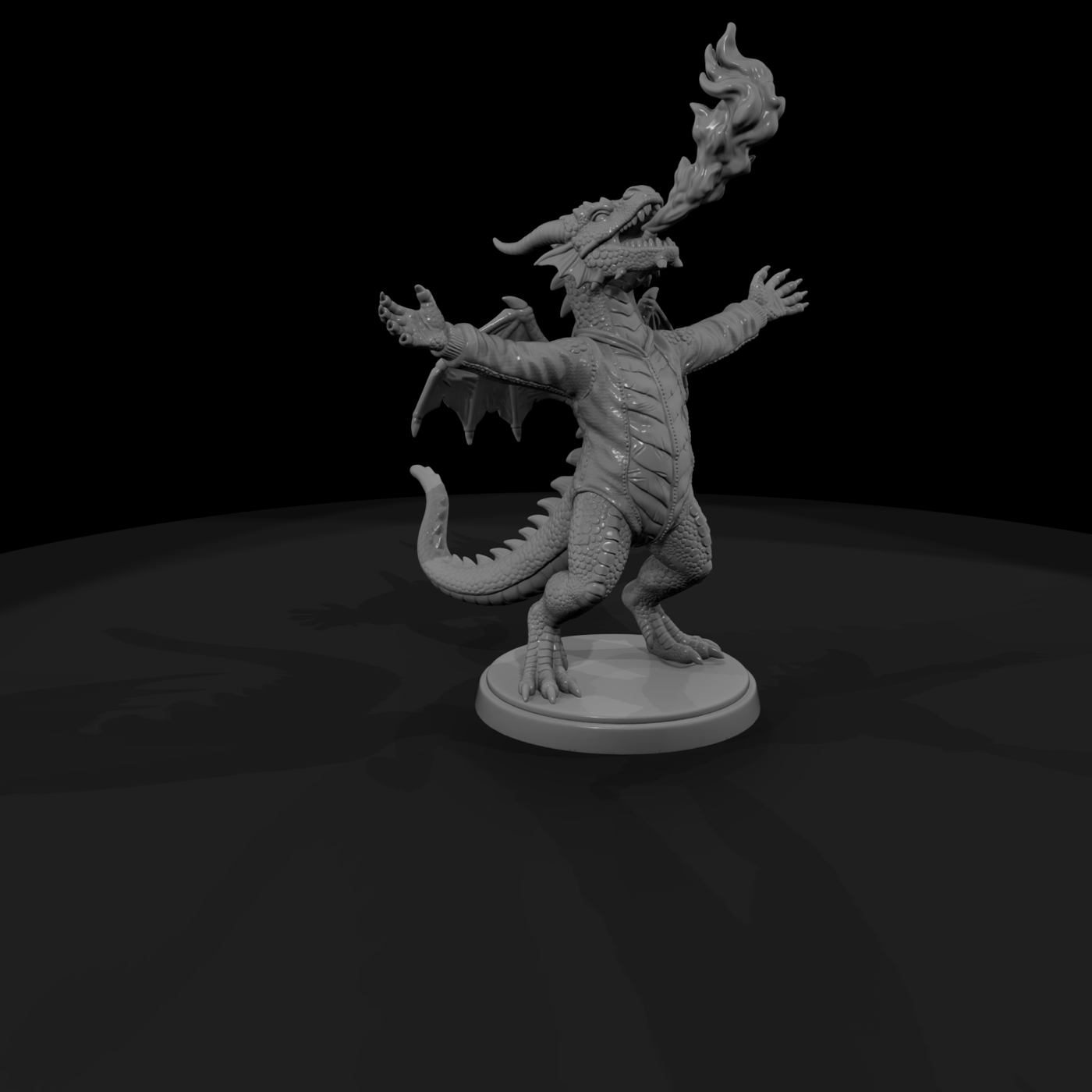 Fire-Breathing Blue Dragon Mascot