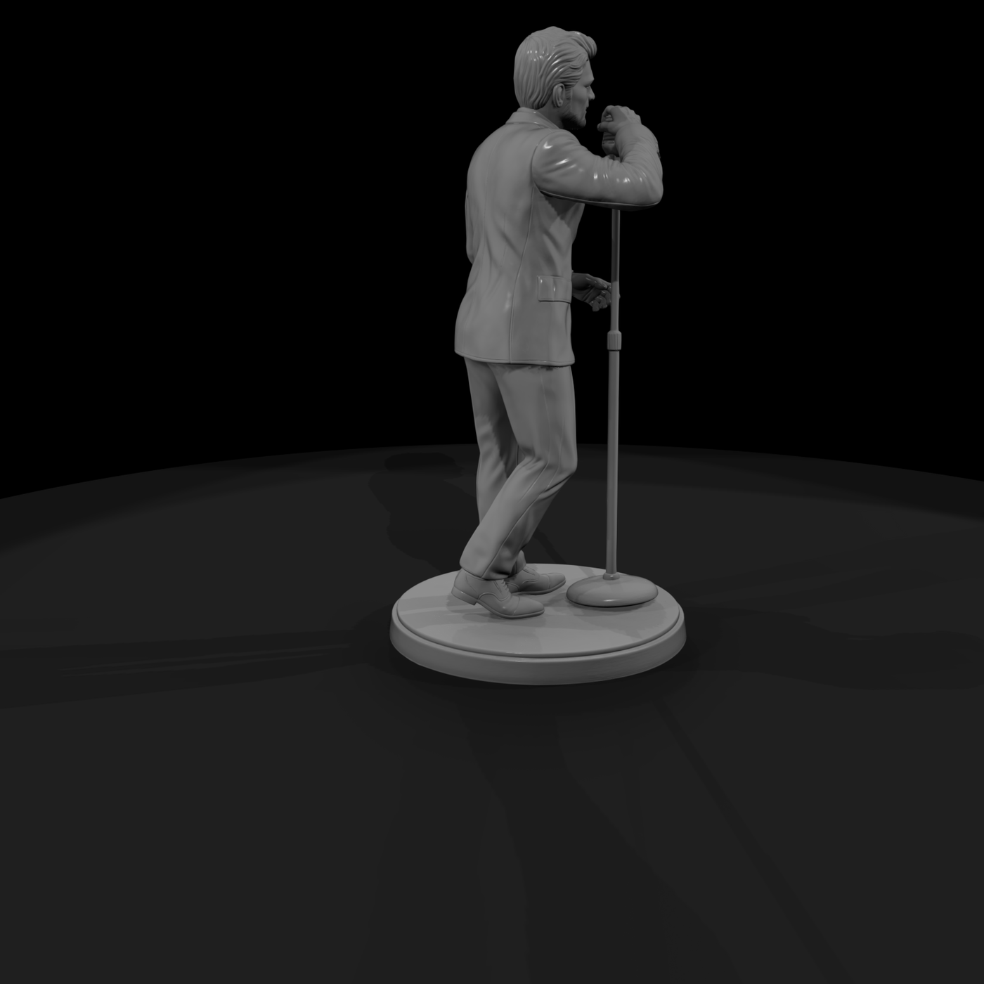 Lounge Crooner at the Microphone