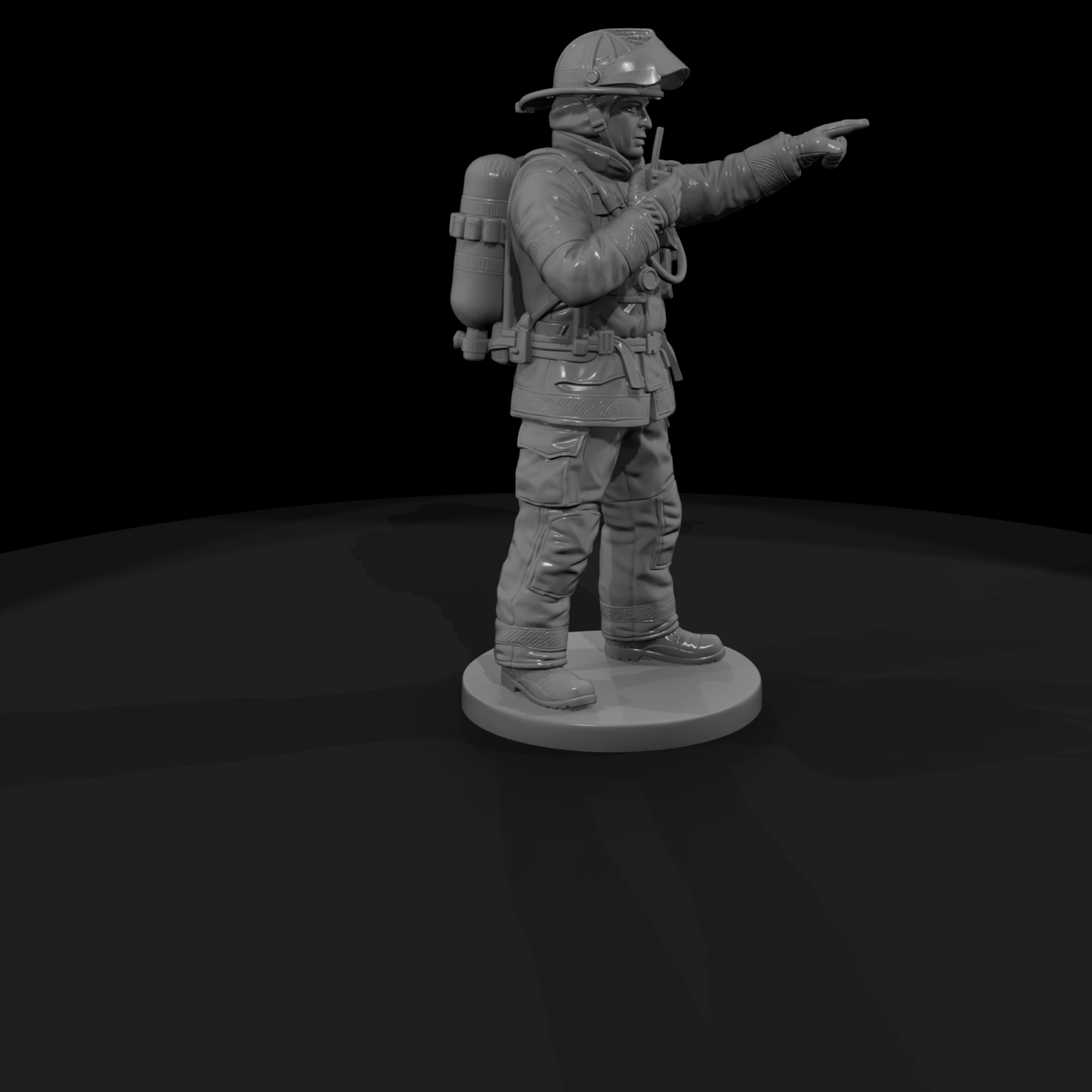 Fire Officer with Handheld Radio