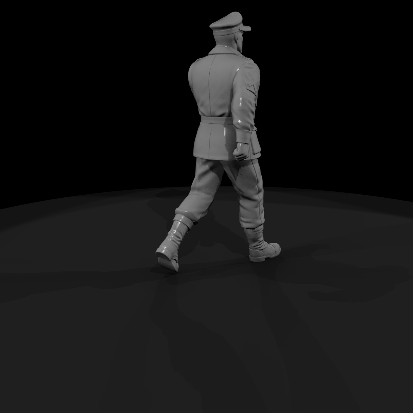 WWII American Army Officer Walking