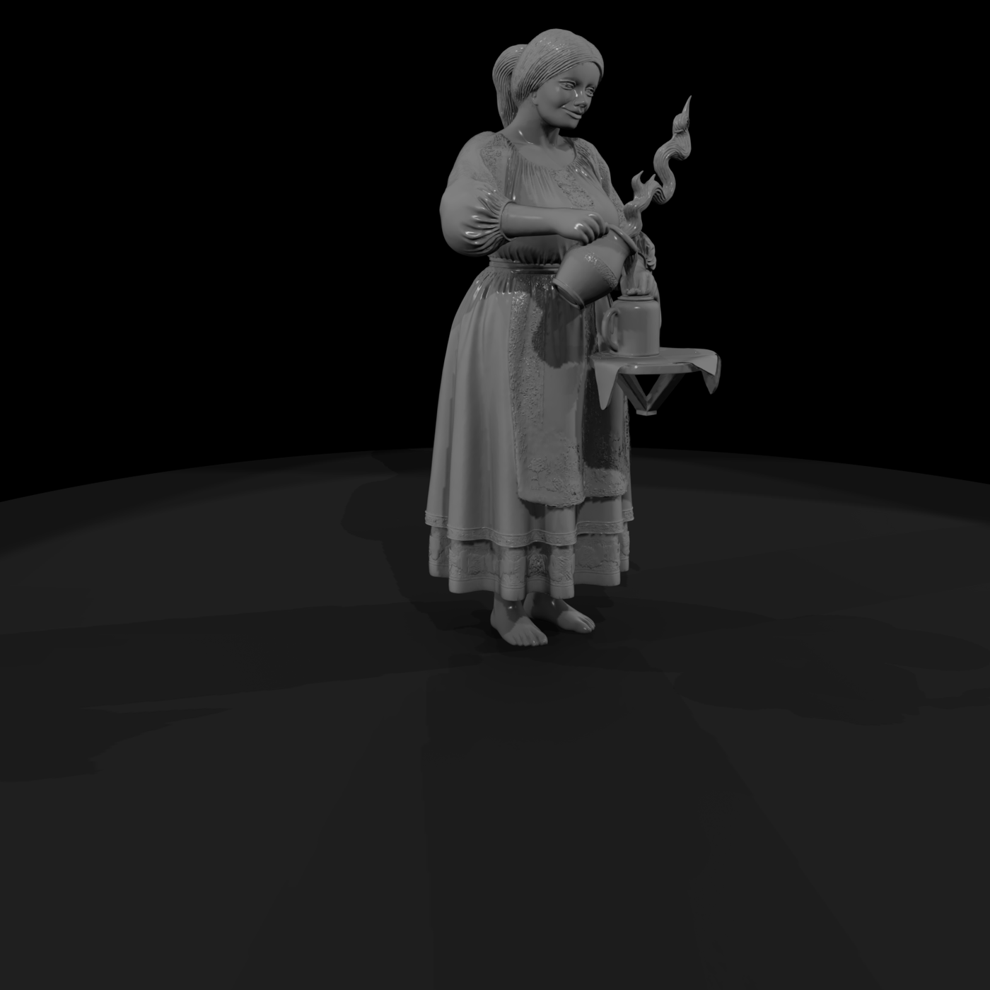 Stylized Folk Peasant Woman