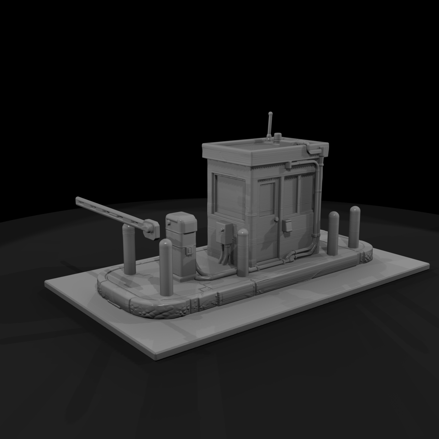 Toll Booth with Barrier Arm