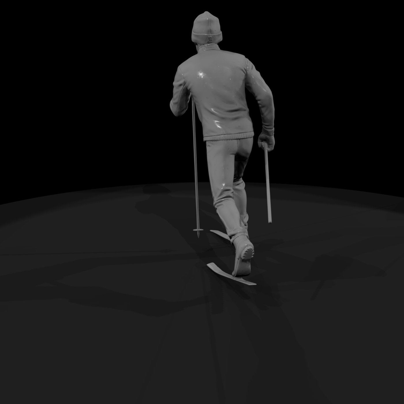 Cross-Country Skier with Poles