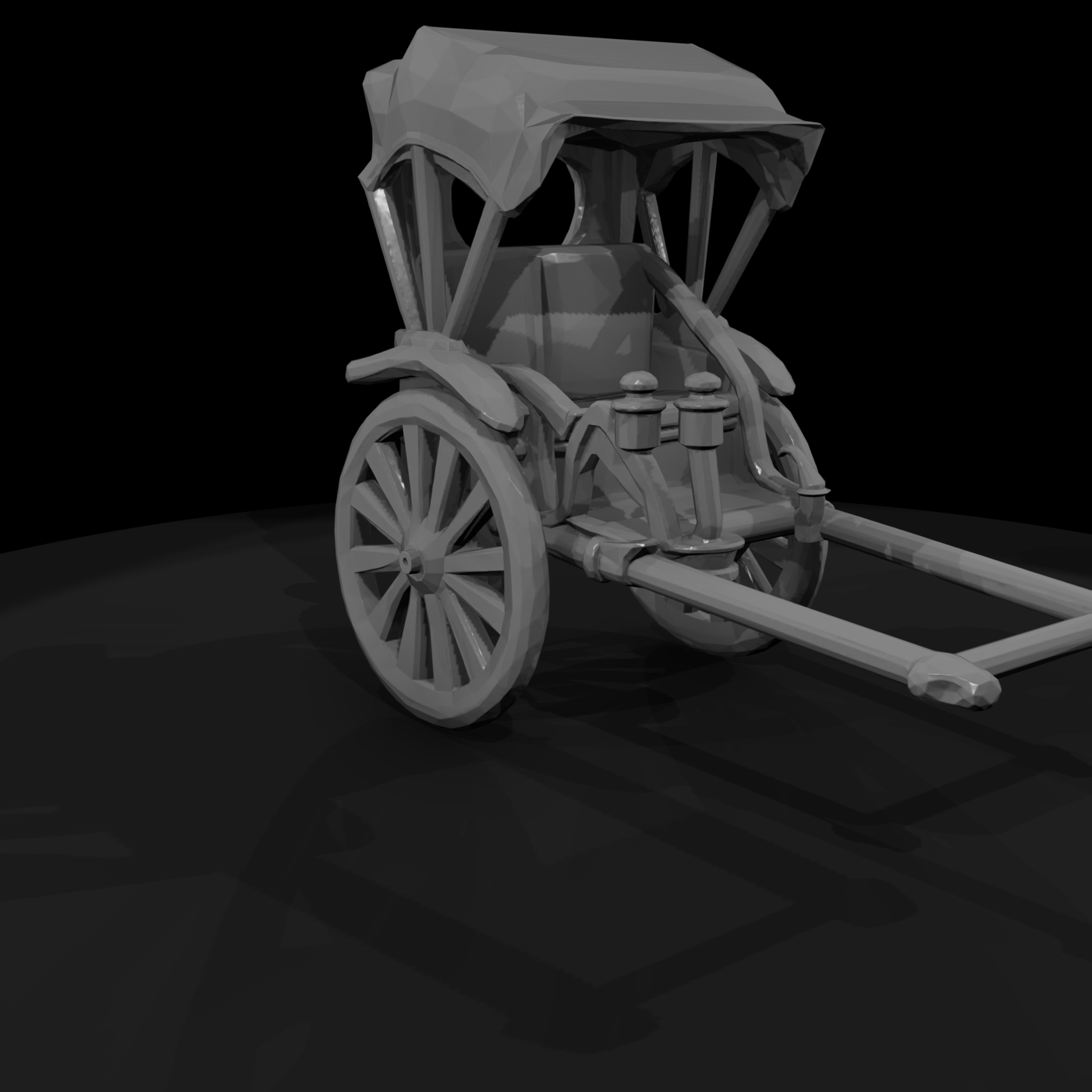 Low-Poly Traditional Rickshaw
