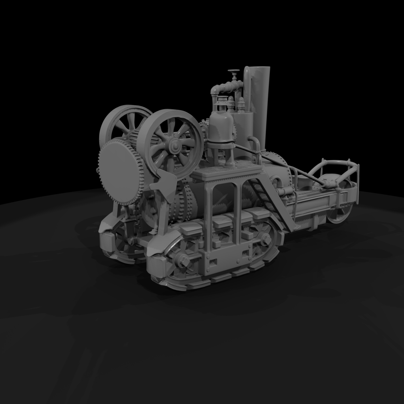 Steampunk Steam-Tracked Tractor