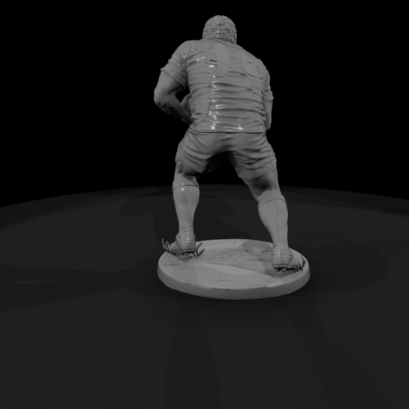 Rugby Forward Charging with the Ball