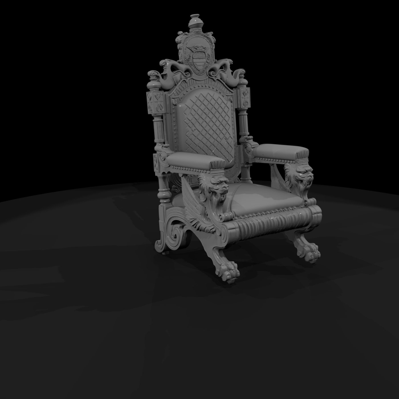Baroque Royal Throne — Ornate Carved Chair