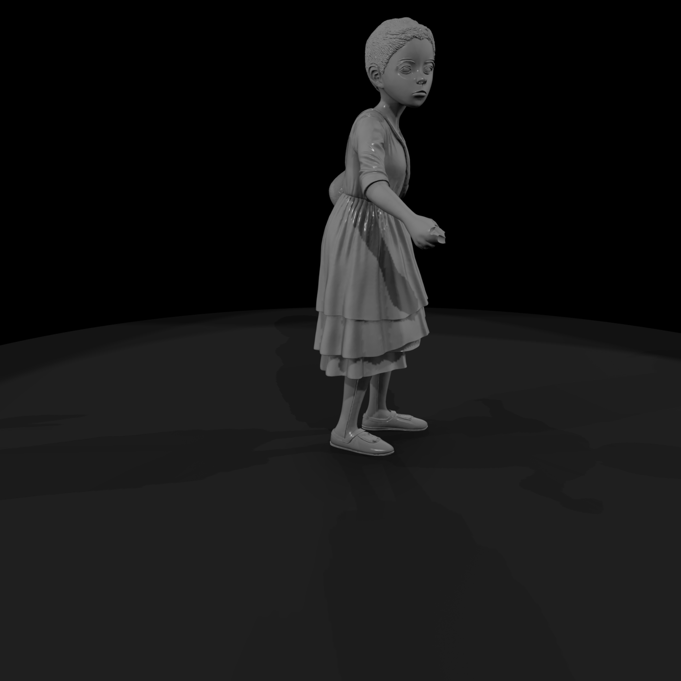 Stylized Peasant Girl Figurine