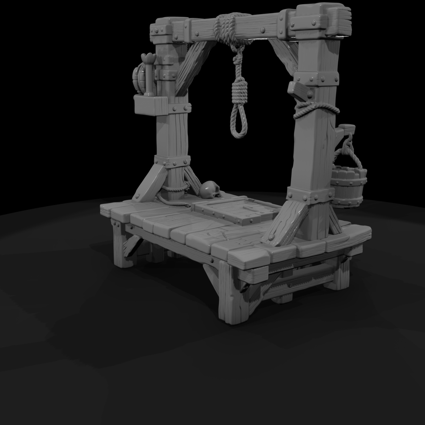 Wooden Gallows with Noose