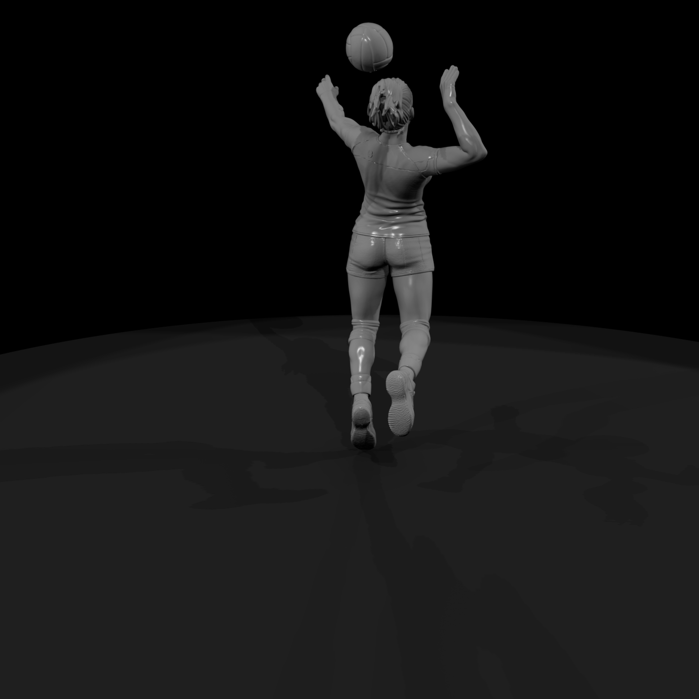 Volleyball Player Spiking