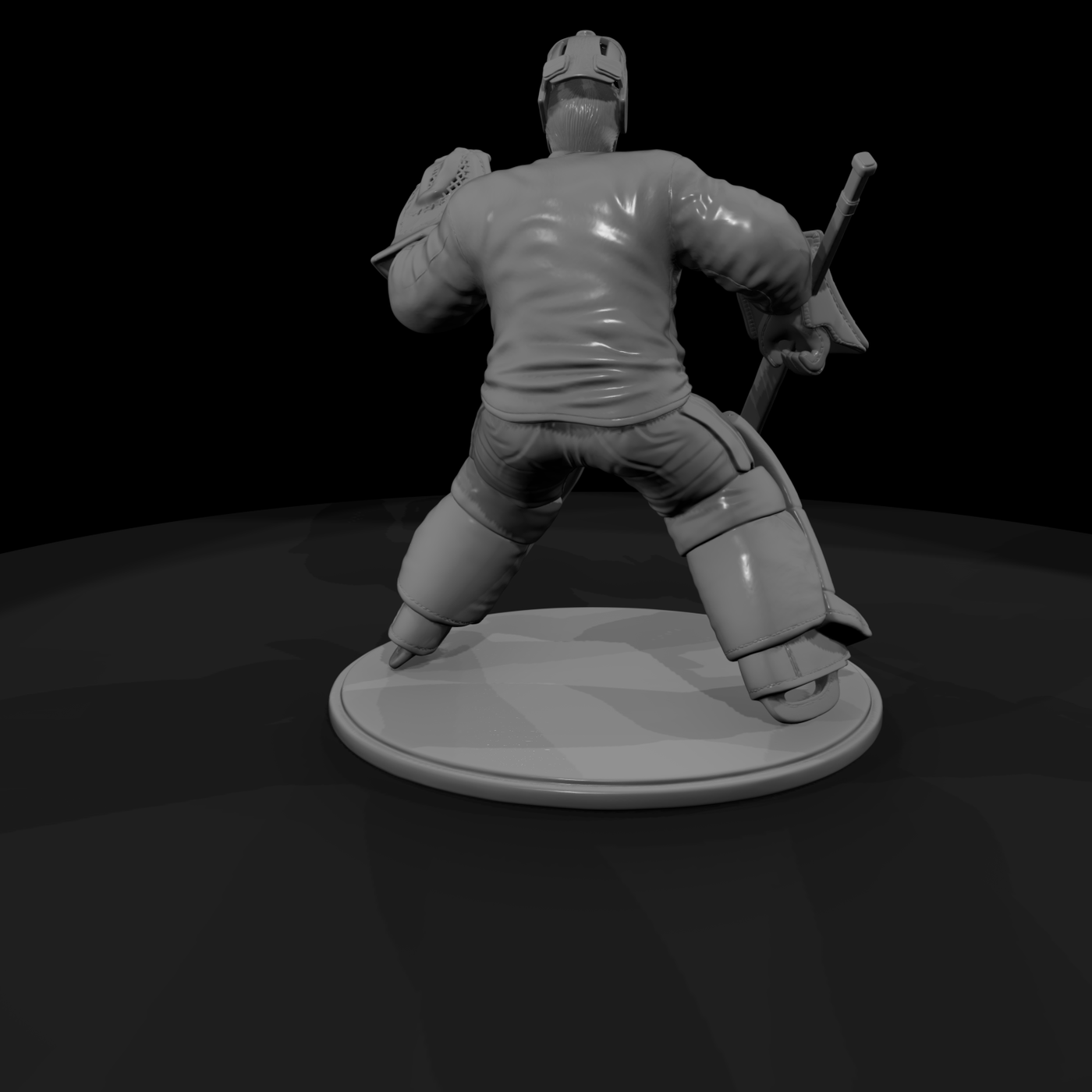 Ice Hockey Goalie in Ready Stance