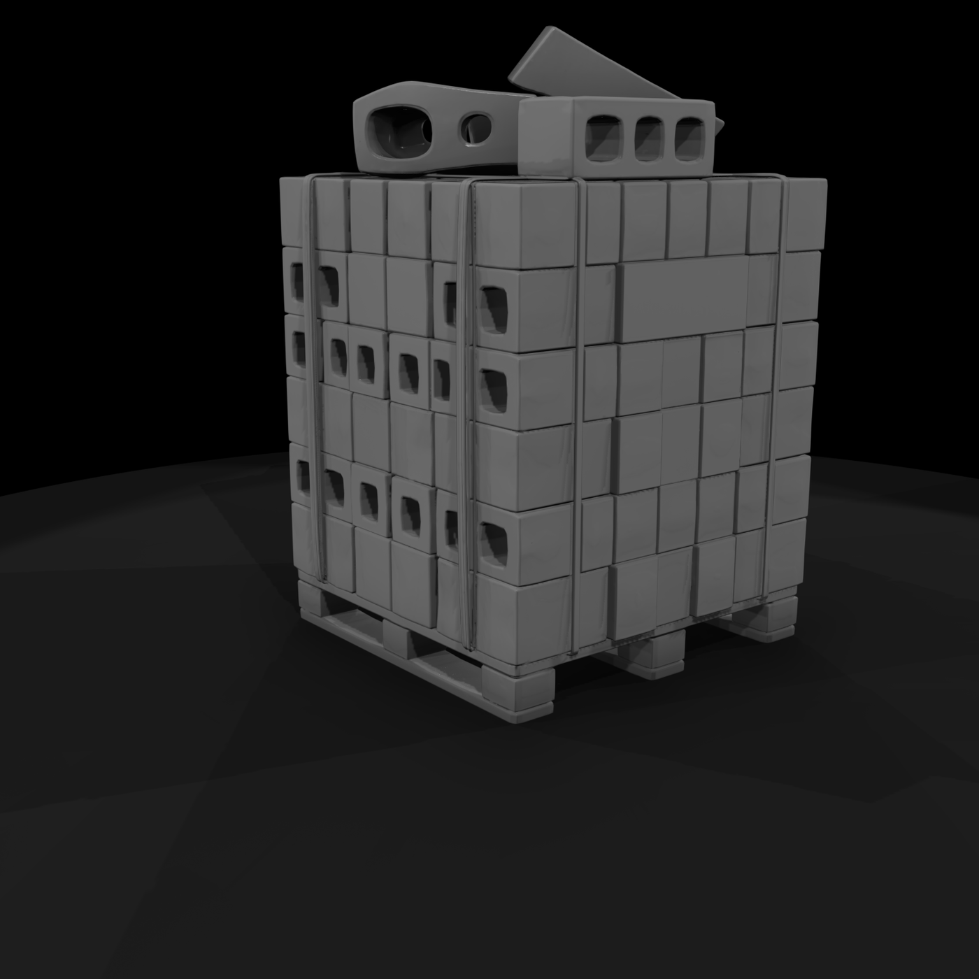 Pallet of cinder blocks