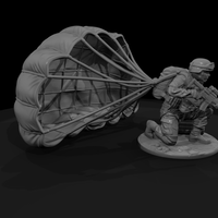 Modern Paratrooper Landing with Canopy — thumbnail 4